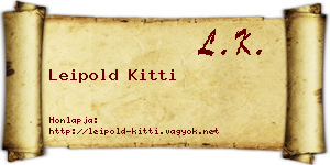 Leipold Kitti névjegykártya